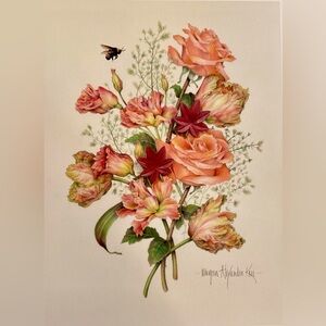 Vintage rose pink etched 🍁 earrings